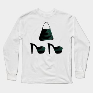 Miniature green swirl handbag and shoes Long Sleeve T-Shirt